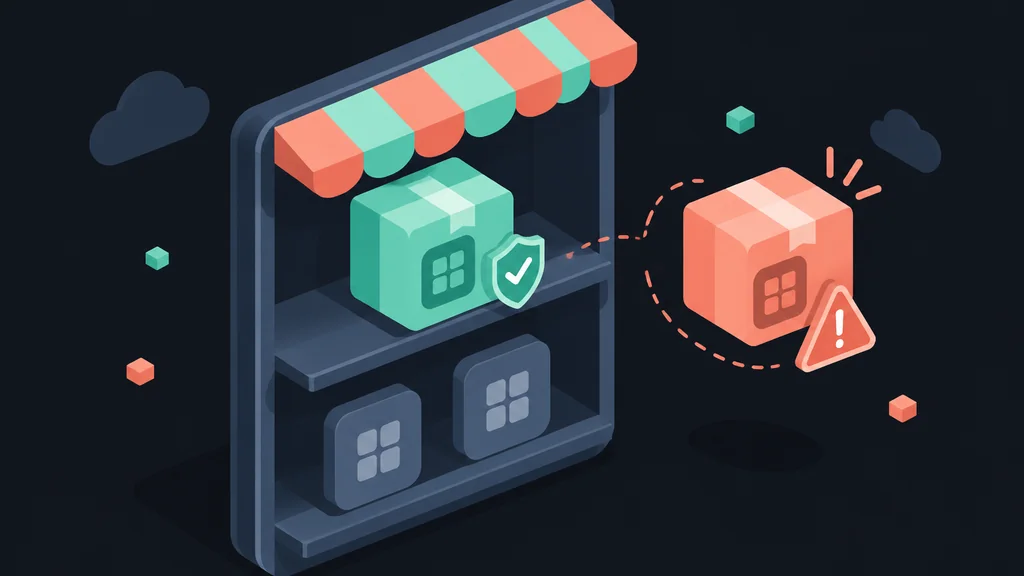 Isometric verified package on shelf, sideloaded package outside