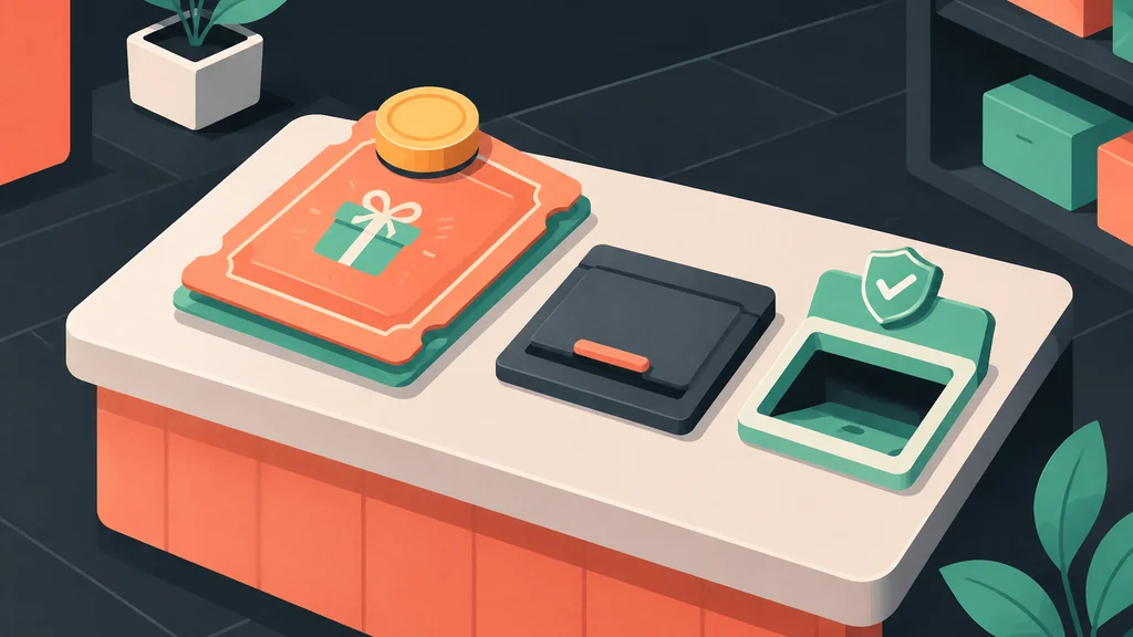 Isometric voucher with a spending cap and a closed payout chute