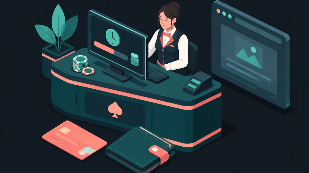 Isometric scene of a cashier desk with pending withdrawal